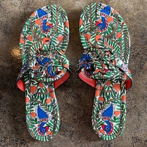 Tory Burch Miller sandals. Rare bird design. Size 7M Perfect for summer/fall